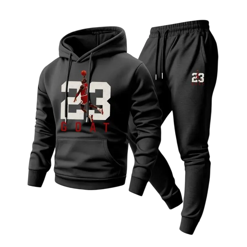 🔥Last day promotion Men's Minimalist Goat-Print Tracksuit Hoodie & Sweatpants Set