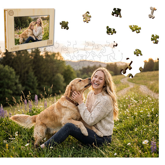 Personalized Photo Wooden Puzzle - Pet Lover Theme