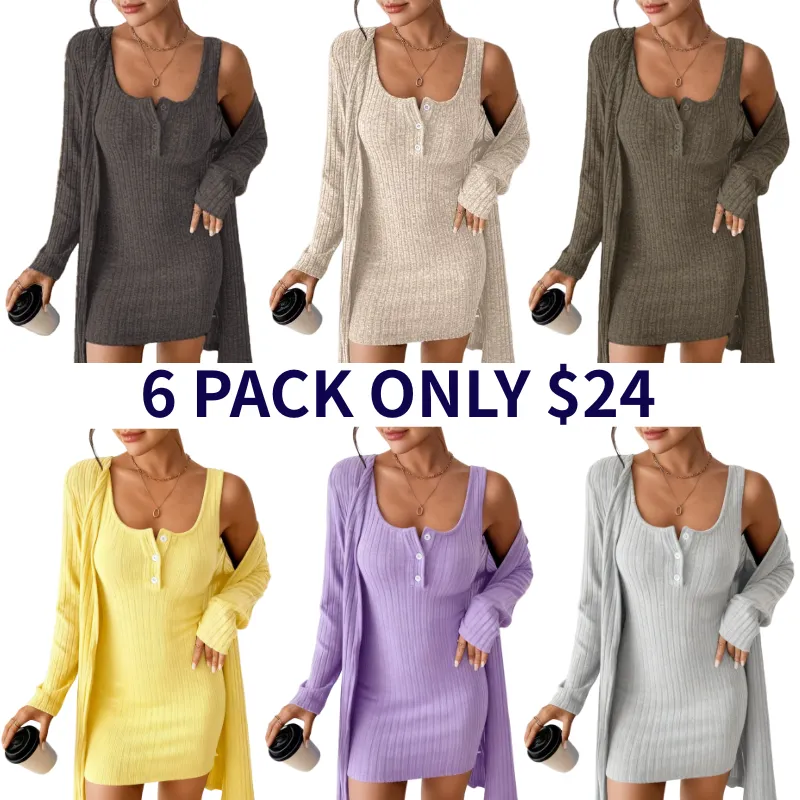 Women's Striped Dress Set