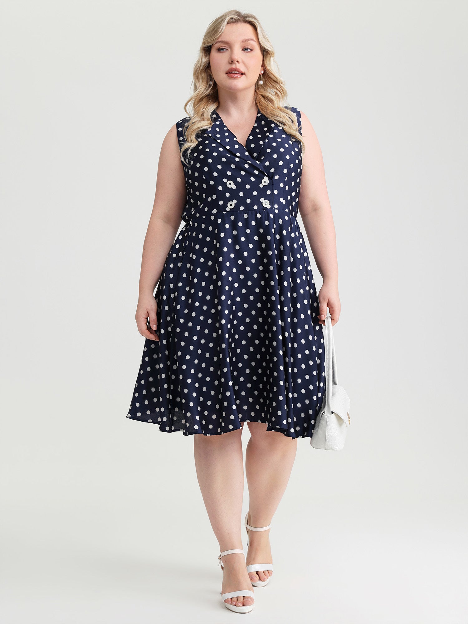 Retro Polka Dots Fit And Flare Mini Dress
