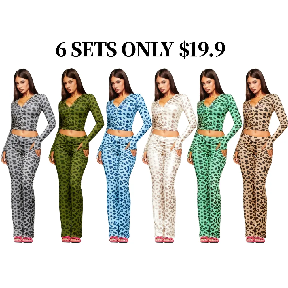 Y2K Style Leopard Print Co-ord Set