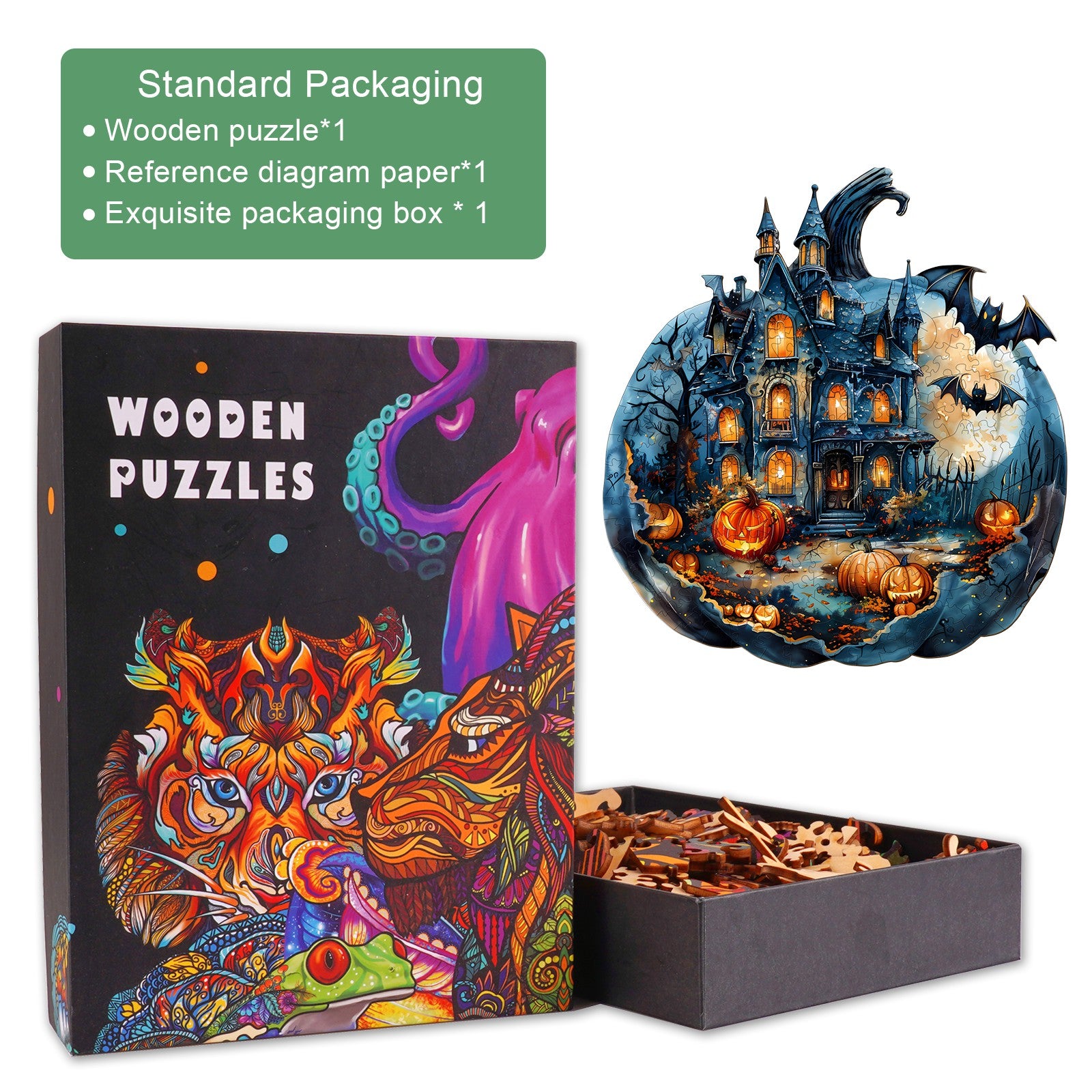 Halloween Pumpkin Wooden Jigsaw Puzzle