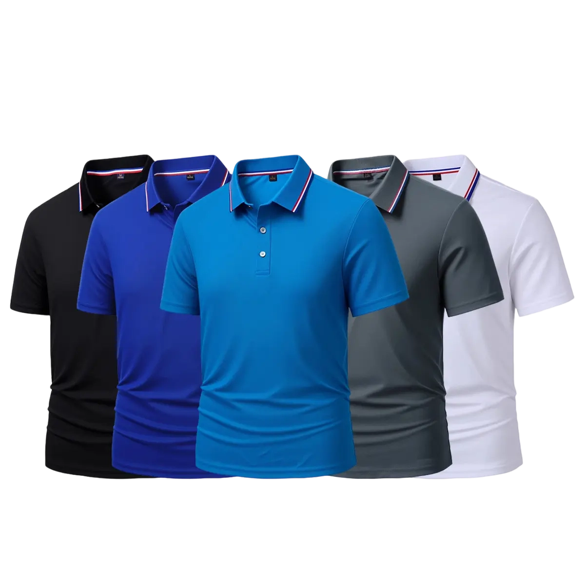 Men's Quick Dry Color Block Striped Polo Shirt