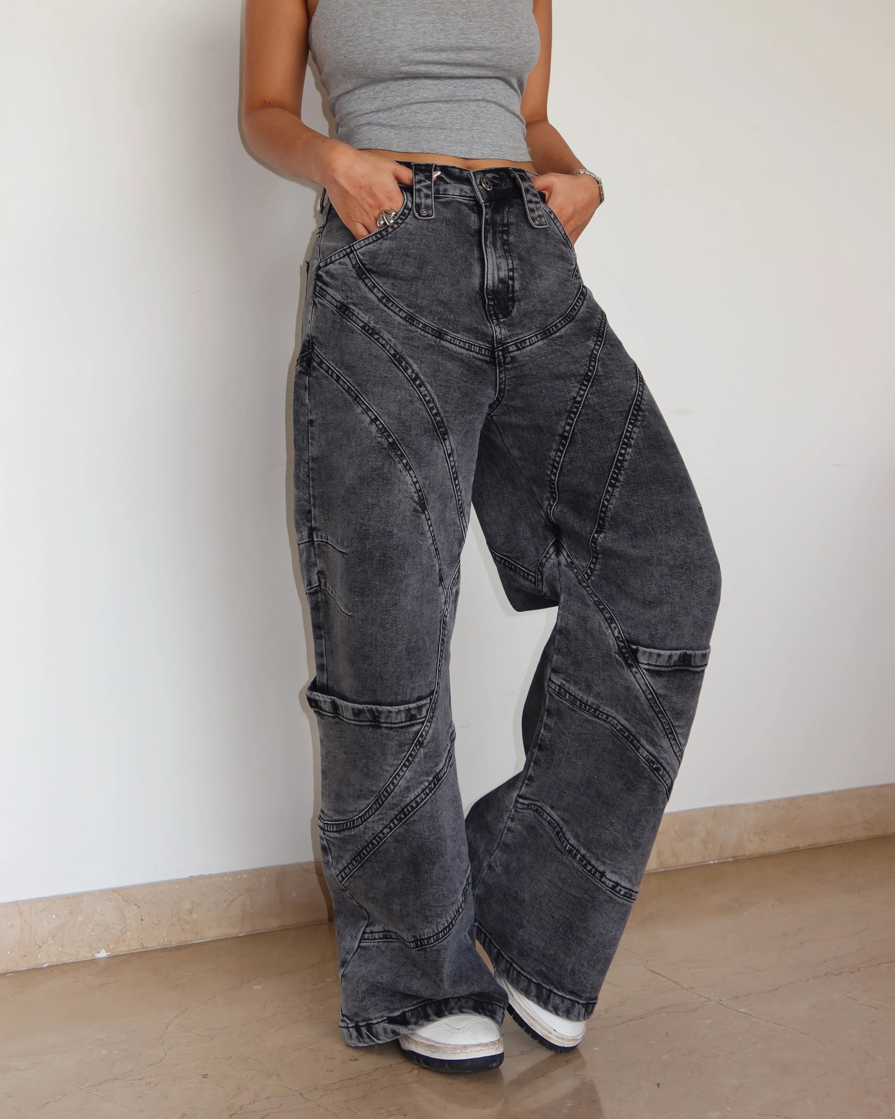 Storm Tone Baggy Wide leg Jeans