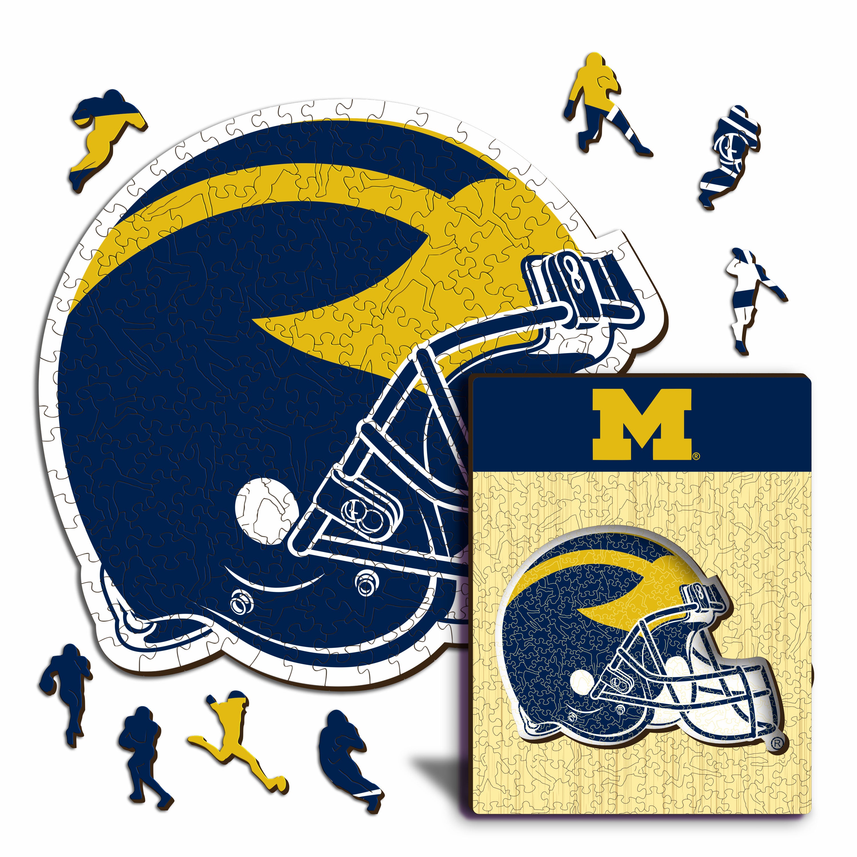 University of Michigan Helmet - Wooden Puzzle