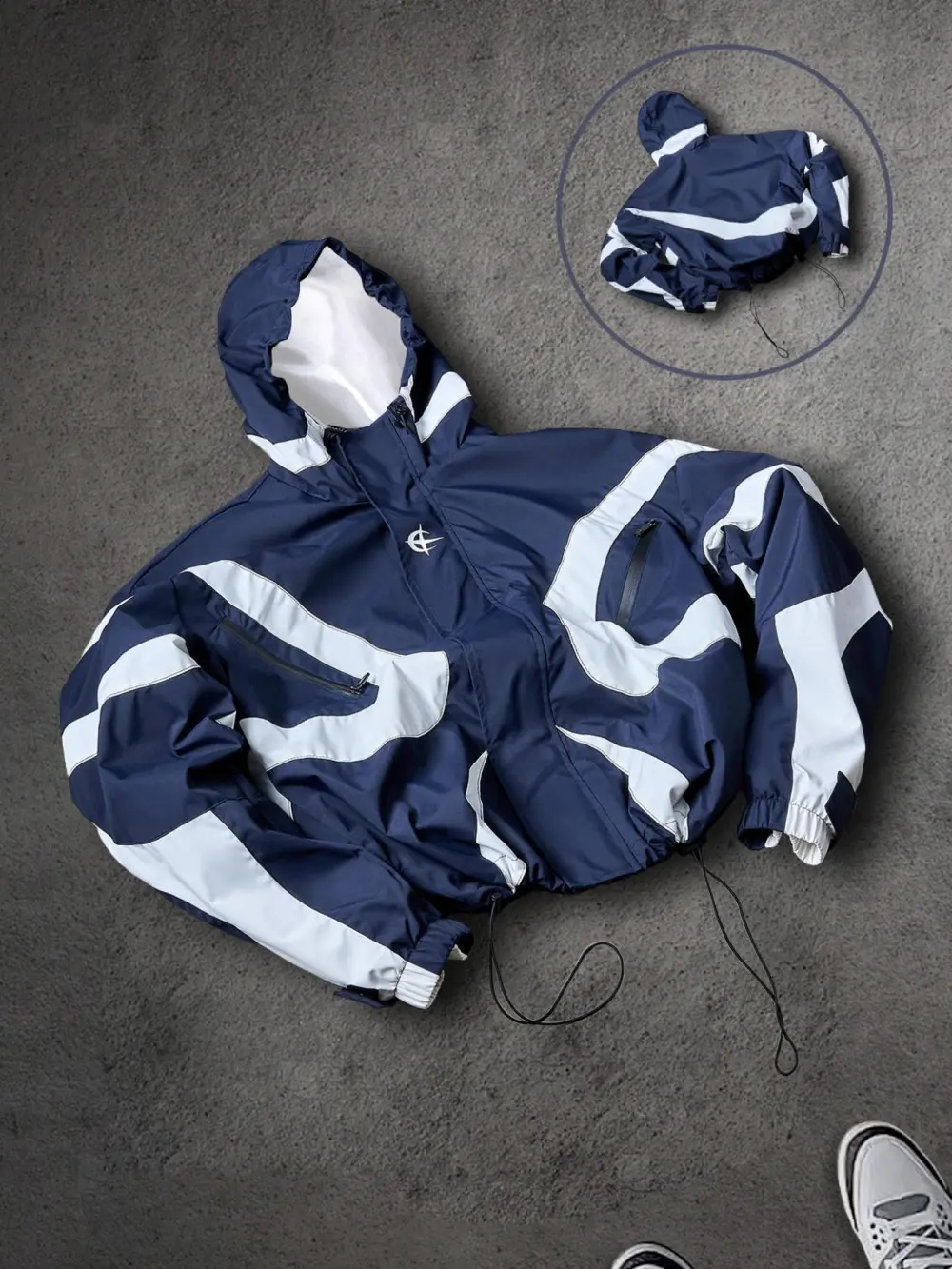 Men's  Jacket High Street Patchwork Print+Printed Elastic Cuff Sport Pants