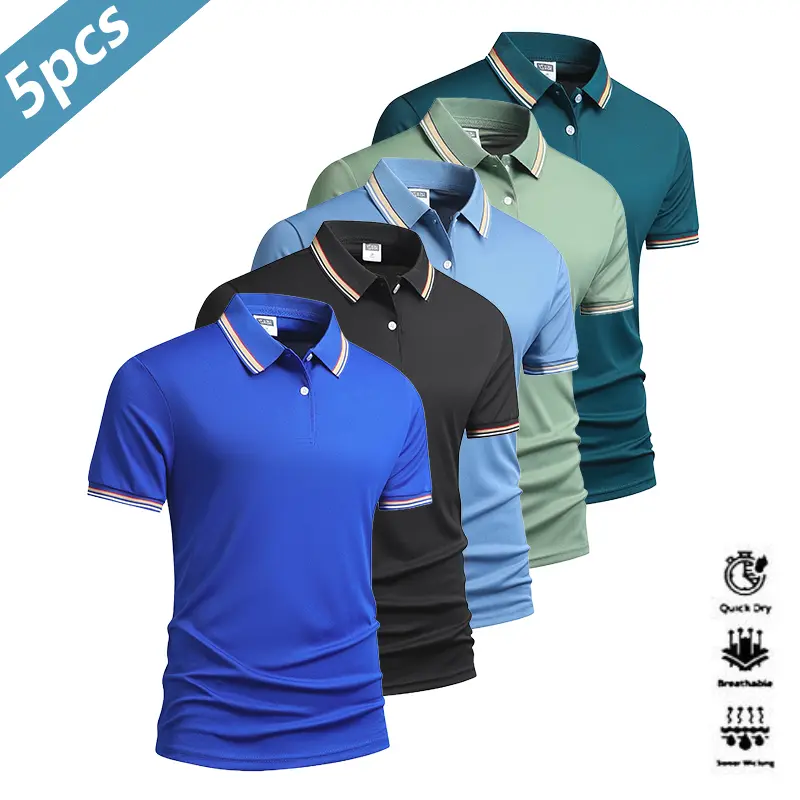 🔥10-pack only $24 🔥Men's Quick Dry Polo Shirt Set