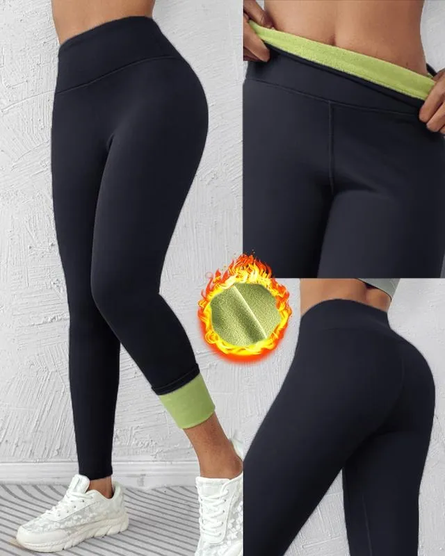Women‘s Fleece Lined Active Pants Thick Soft Tummy Control Termal Warm Winter Shaping Pants