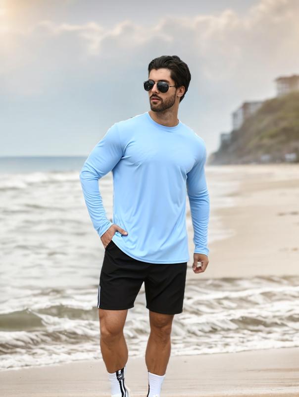 5 PIECES Long Sleeve Shirts for Men Moisture Wicking Mens Tee Shirts Workout T Shirt for Running workout tops gym outfits