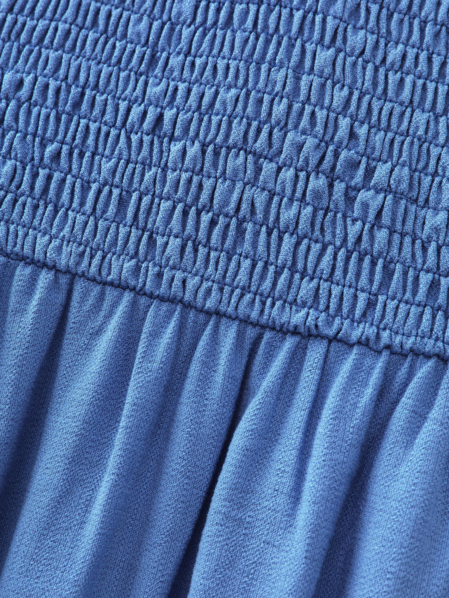 Shirred Tiered Hem Plain Maxi Dress