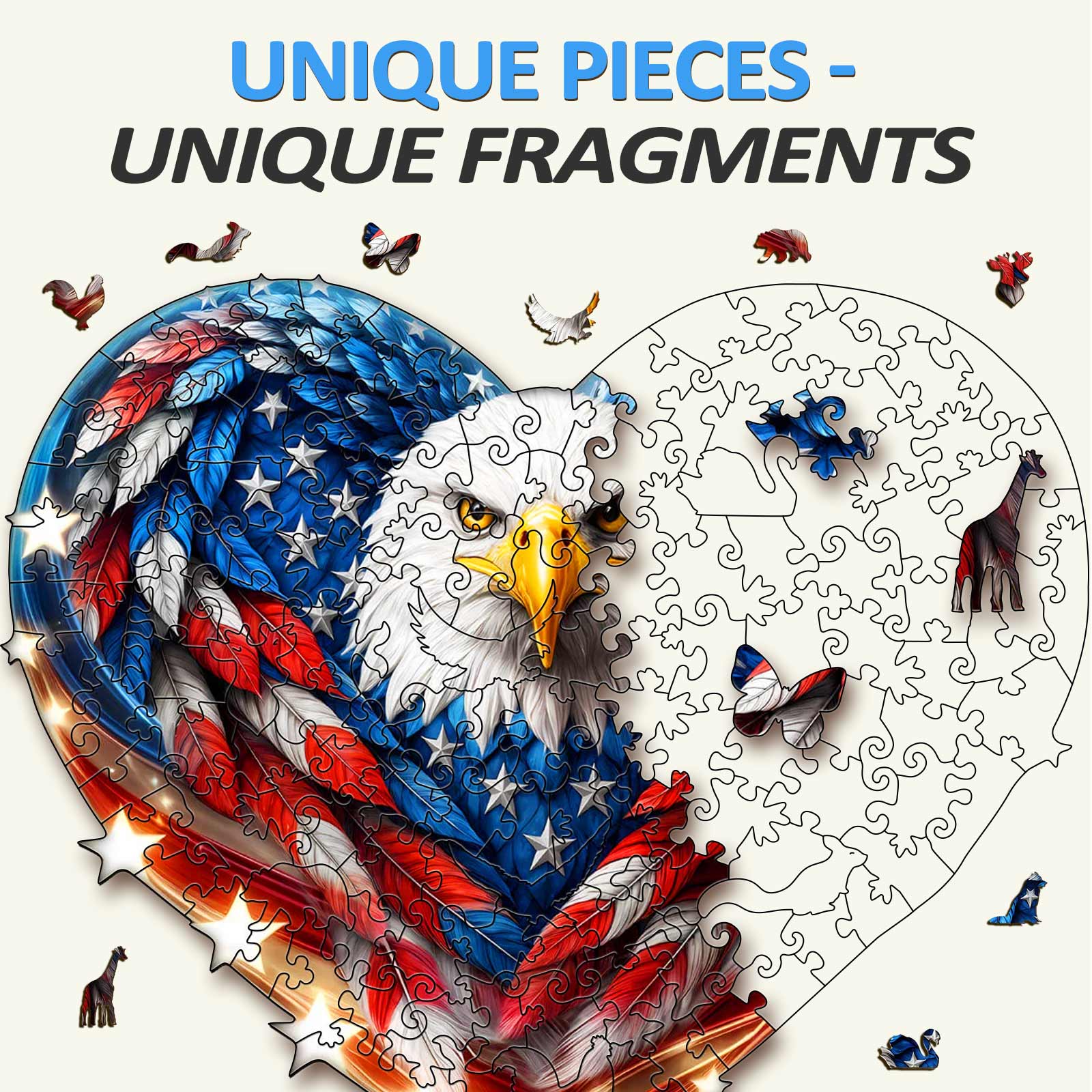 Patriotic Eagle-2 Wooden Jigsaw Puzzle