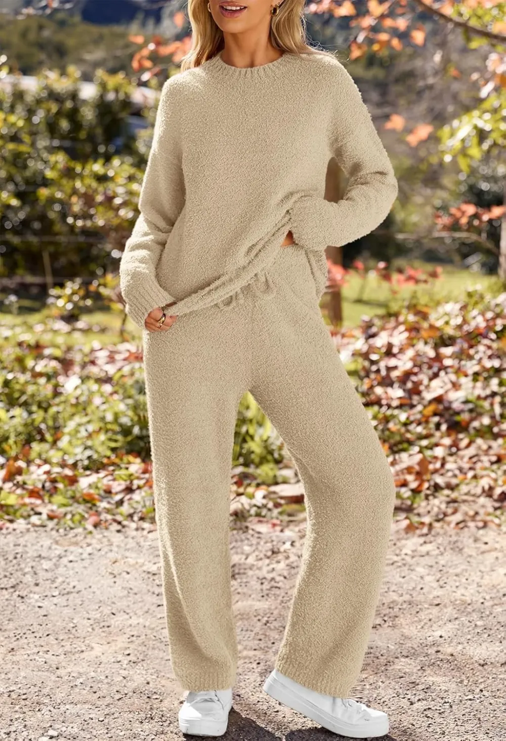 Womens Pajama Sets 2025 Fall Lounge Sweater Set