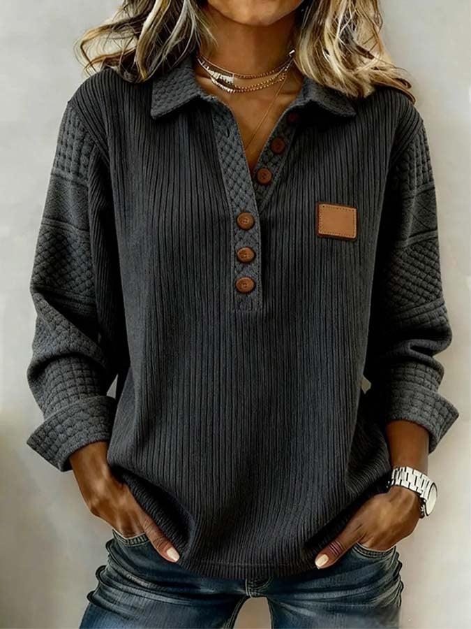 Women'S Casual Color-Blocked Pullover Sweatshirt