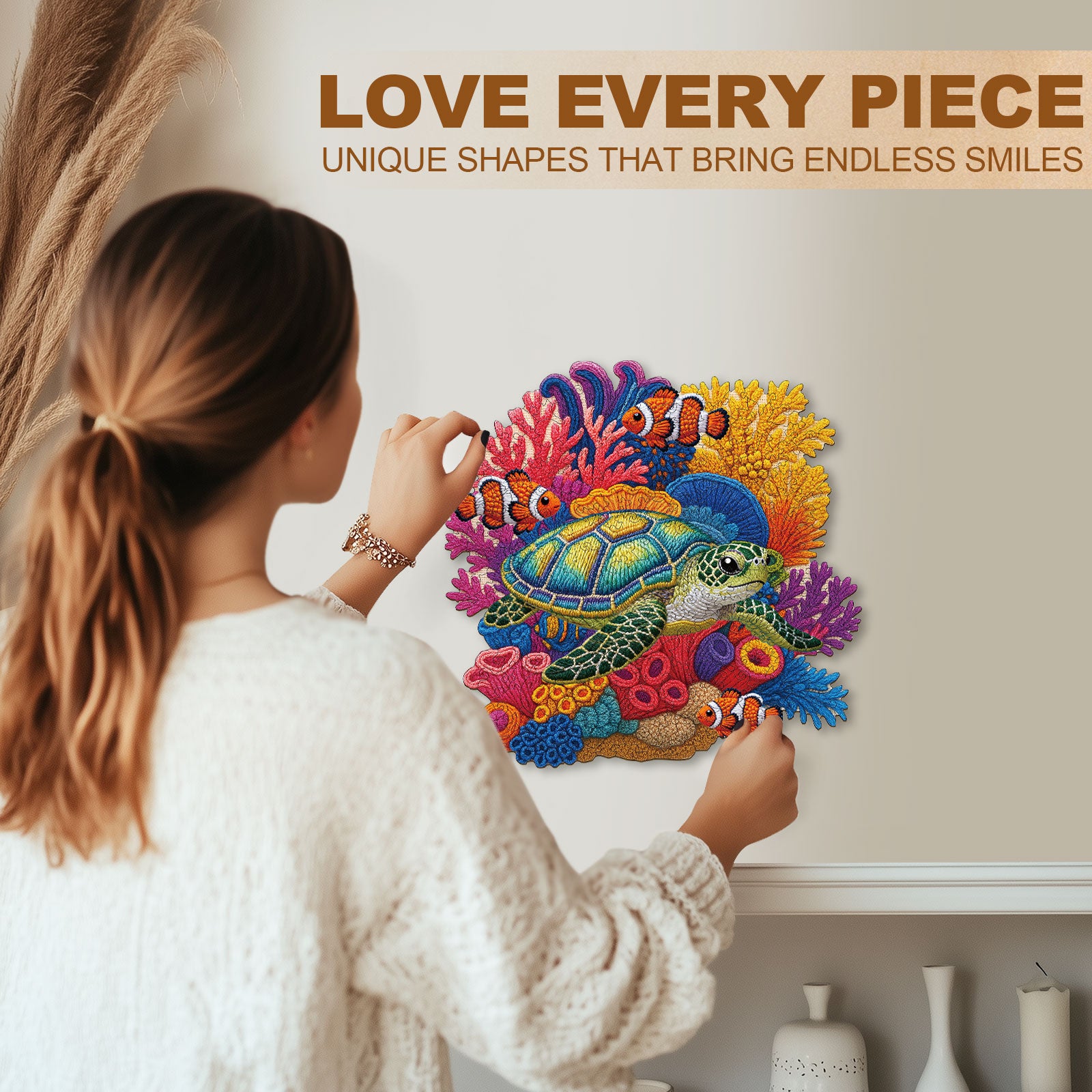 Woven Turtle Wooden Jigsaw Puzzle