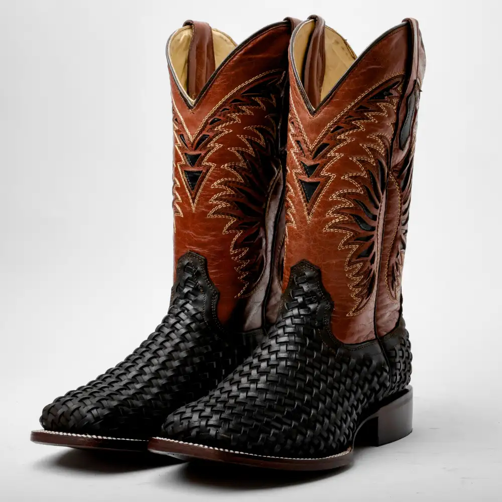 Mocha Brown Basketweave Boots