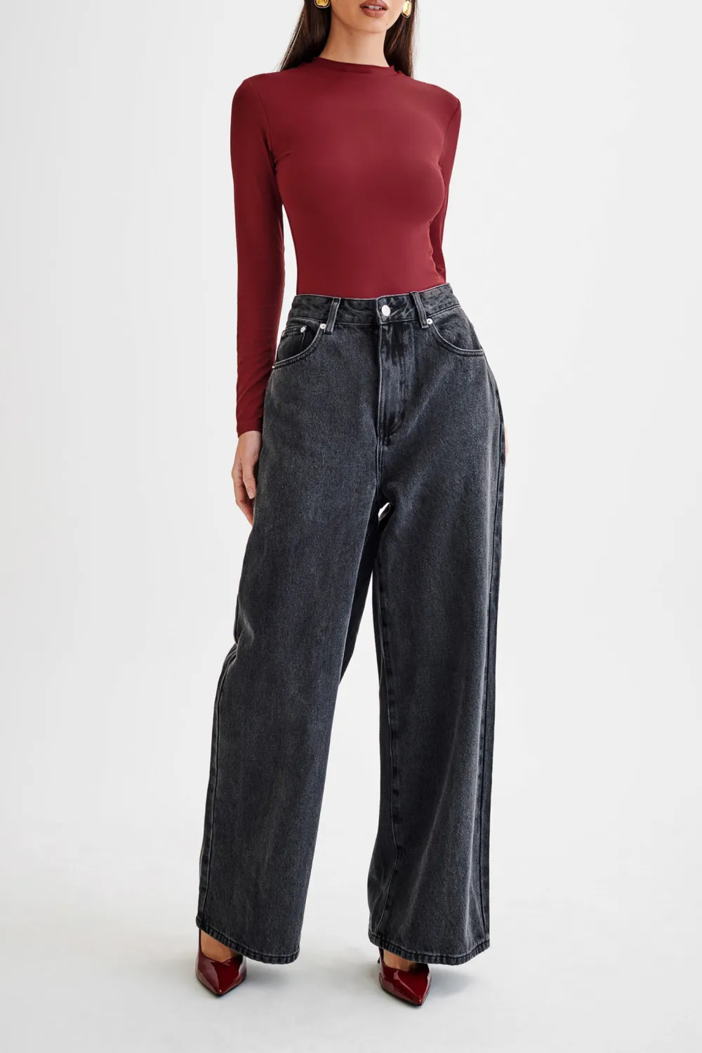 Recycled Nylon Long Sleeve Crew Neck Bodysuit