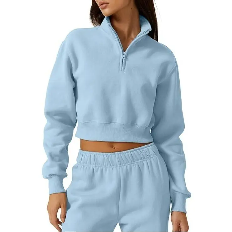 Women's Half-Zip Sports Top and Pants Set