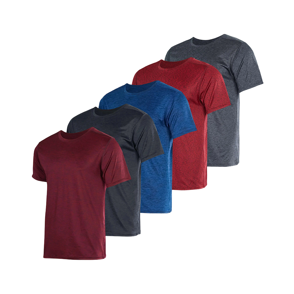10 Pack: Men’s Short Sleeve Dry Fit Active Crew Neck T Shirt - Athletic Running Gym Workout Tee Tops