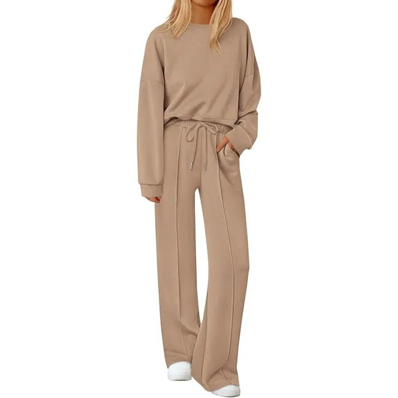 🔥Women's Long-Sleeved Sweatshirt and Wide-Leg Pants Set🔥