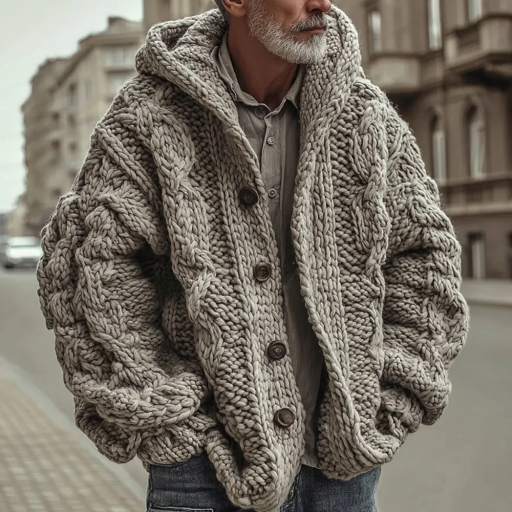 Men's Vintage Fairman Isle Jacquard Button Cardigan Sweater