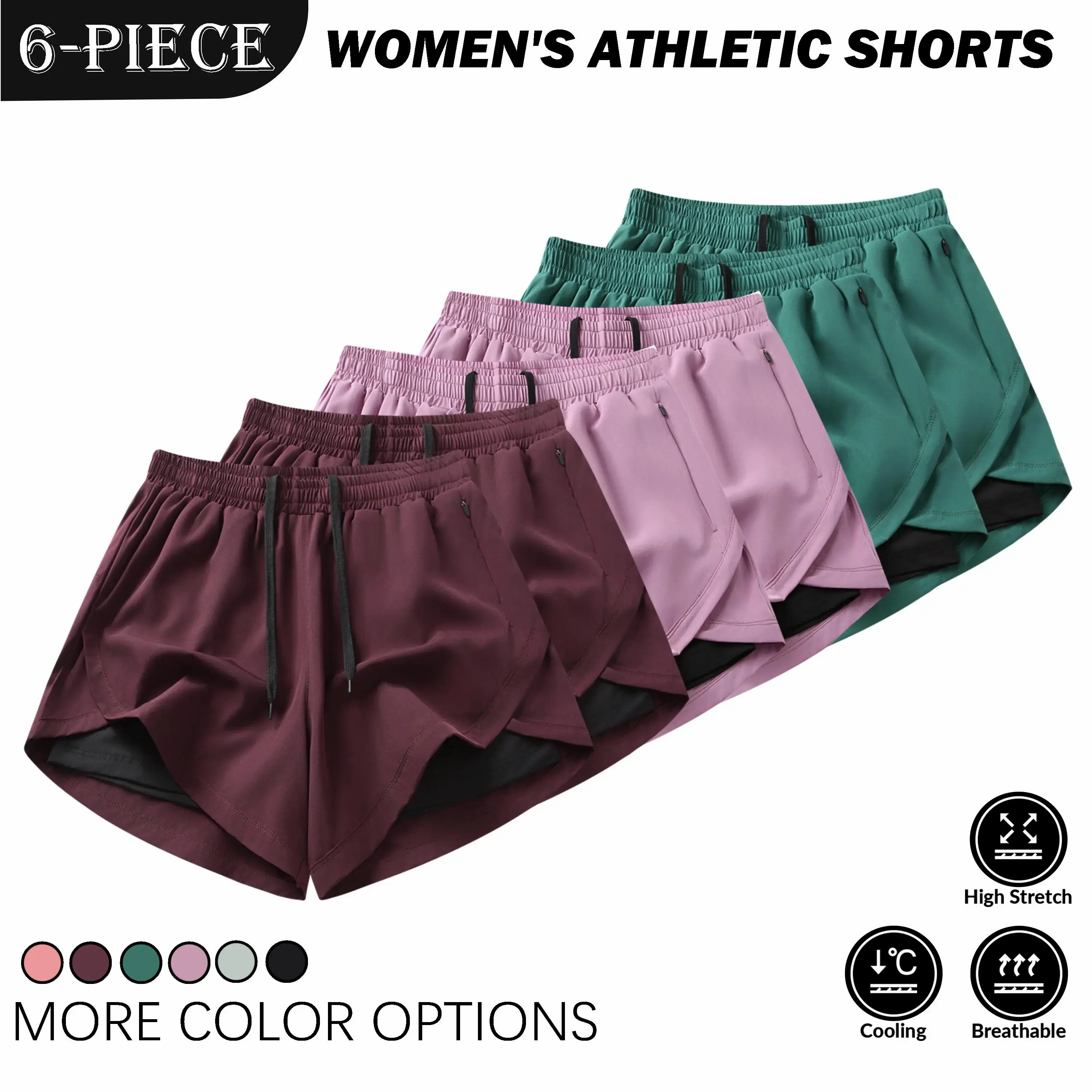 Women's 6-Pack Quick Dry Sports Shorts – Breathable Anti-Exposure Activewear