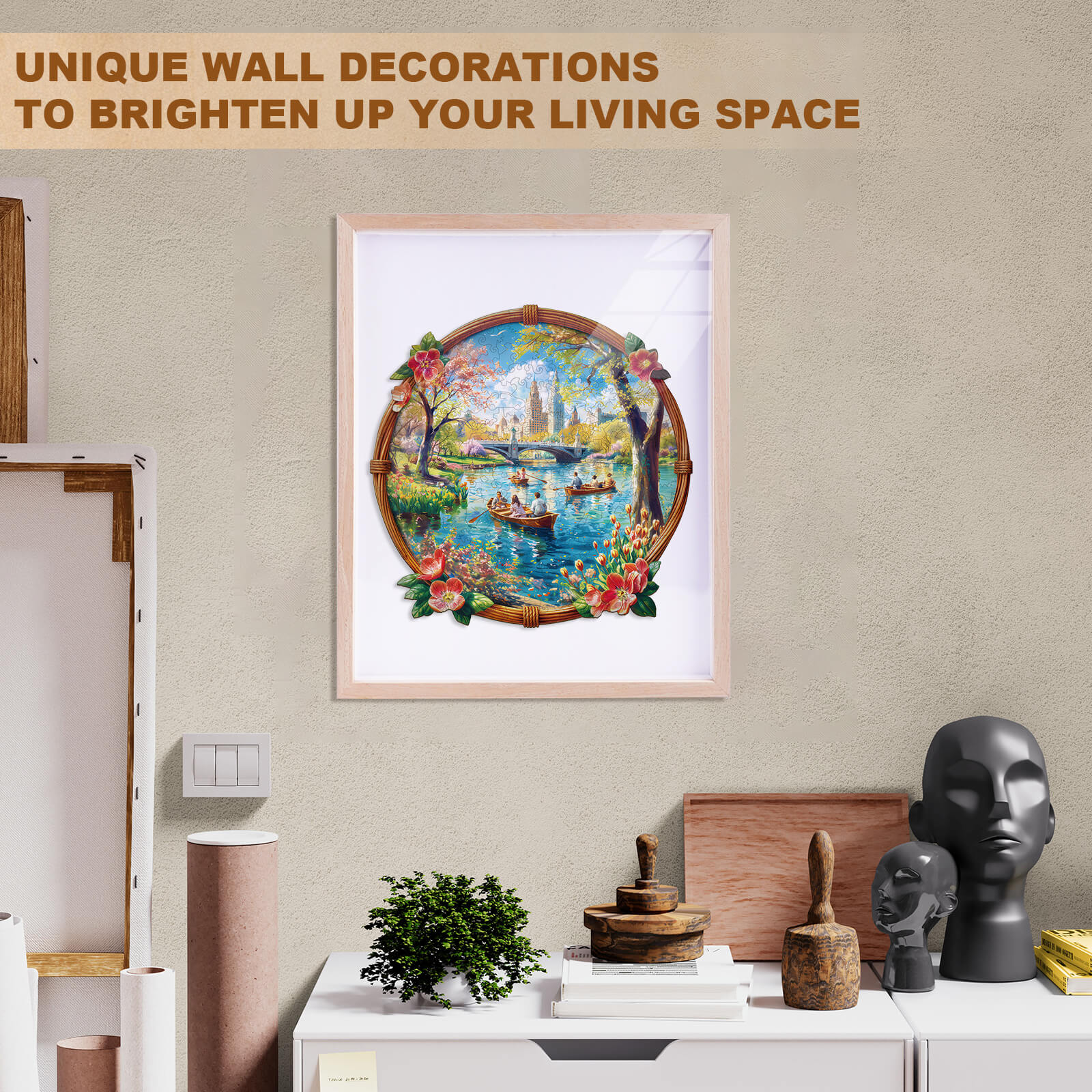 Lake View In Spring  Wooden Jigsaw Puzzle