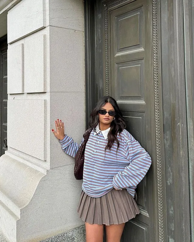 Stripey Oversized Collared Shirt