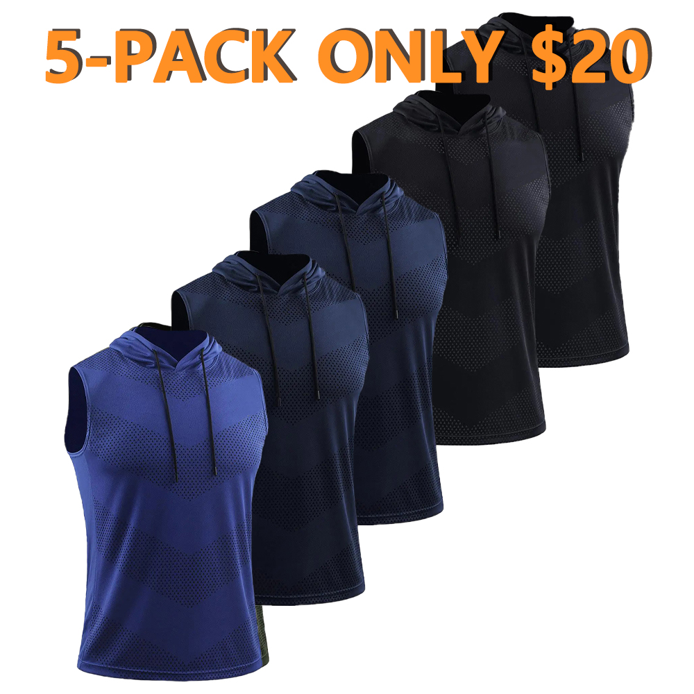 Men's Workout Tank Tops 3 Pack Sleeveless Running Shirts with Hoodie Sports Fitness Vest Sports Vests SpringStatements