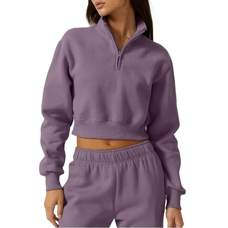 Women's Half-Zip Sports Top and Pants Set
