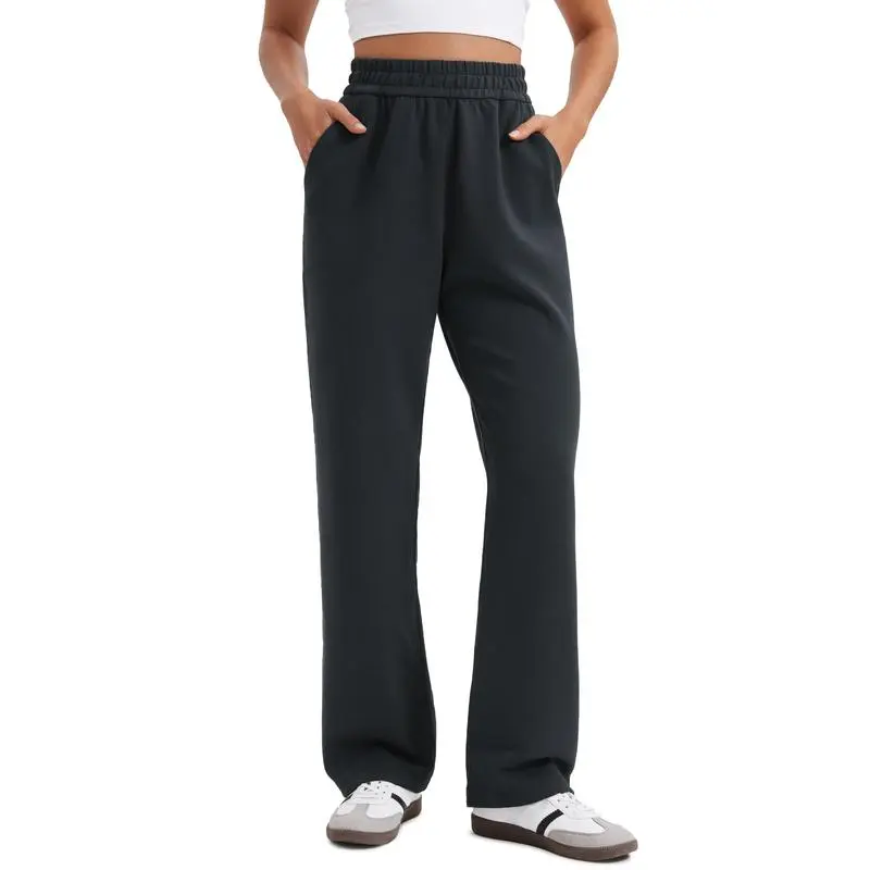 Women’s Casual Travel Pants – Wide Leg High Waisted Sweatpants with Pockets