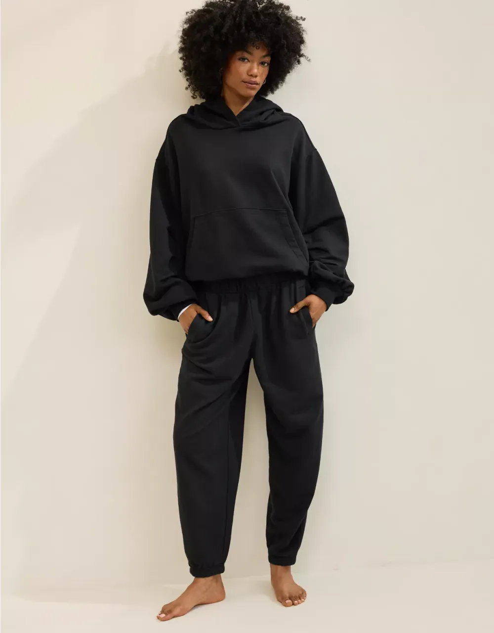 Comfy Drape Fleece Sweatshirt Set