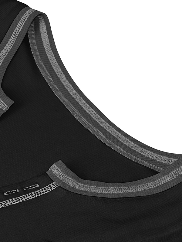 Split-Joint Cap Sleeve Skinny Deep V-Neck Vest Top