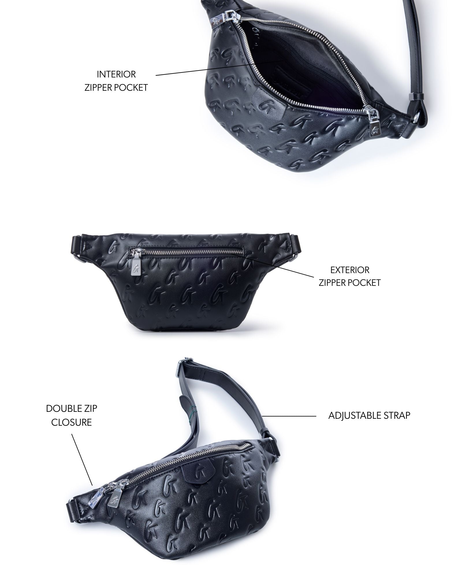 MINI MONOGRAM FANNY PACK - BLACK