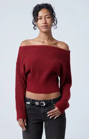 Women's Ribbed Off-The-Shoulder Sweater