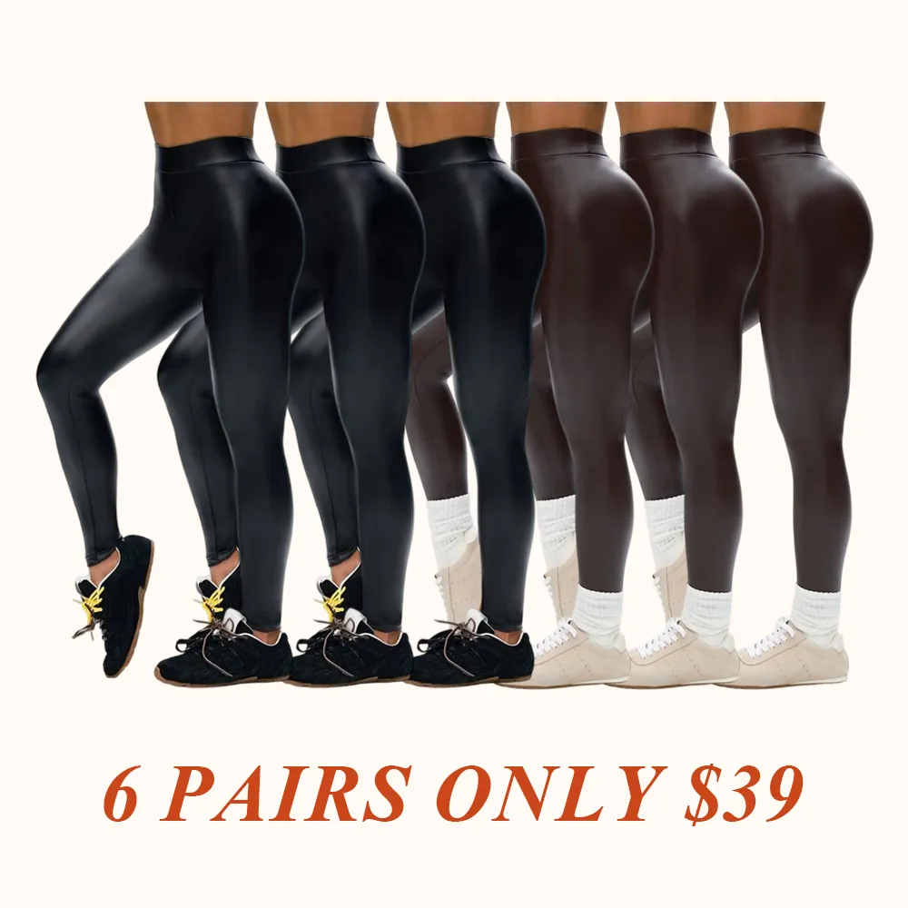 Women's Fleece Stretch Artificial Leather PU Leather Leggings