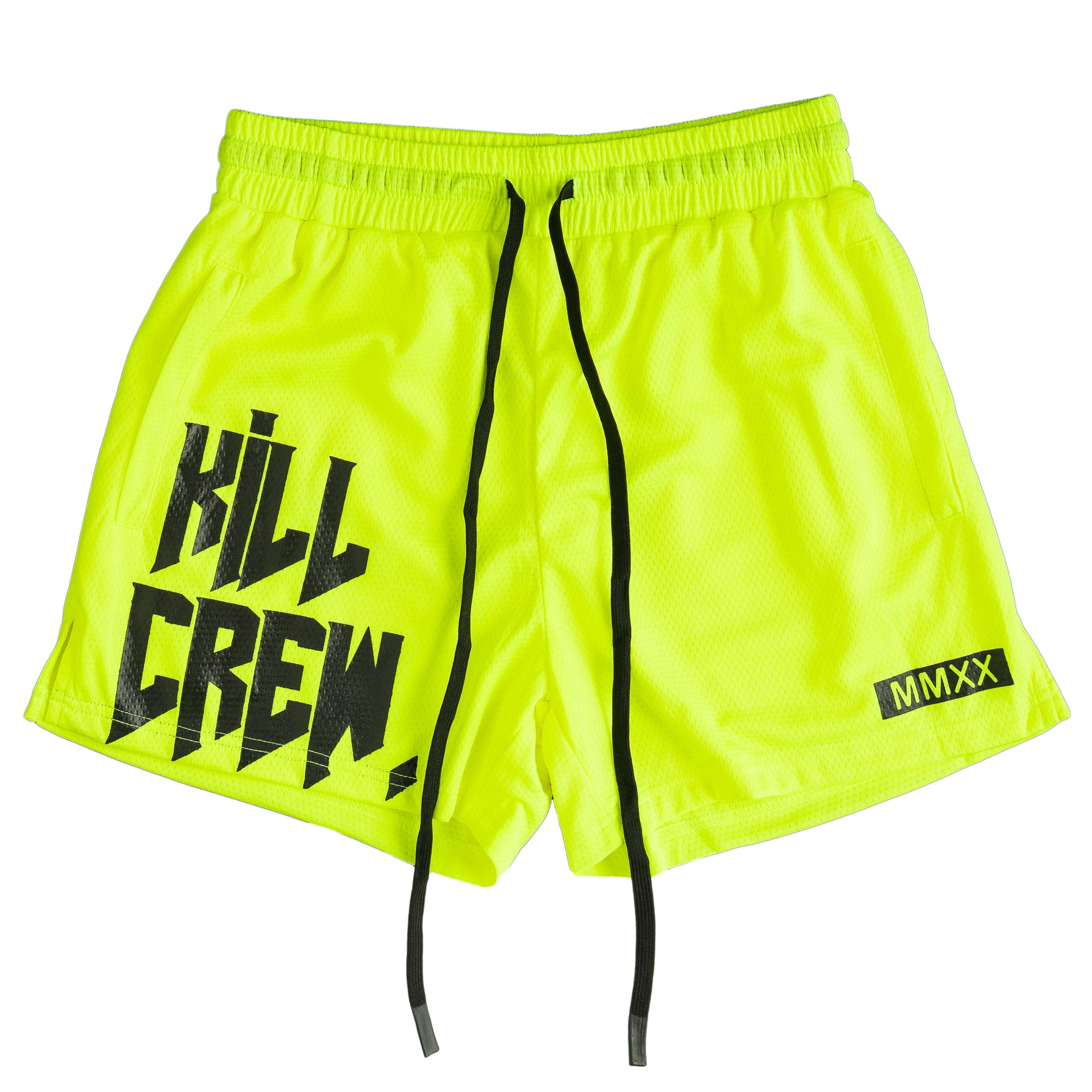 MUAY THAI SHORTS (MID THIGH CUT) - NEON YELLOW