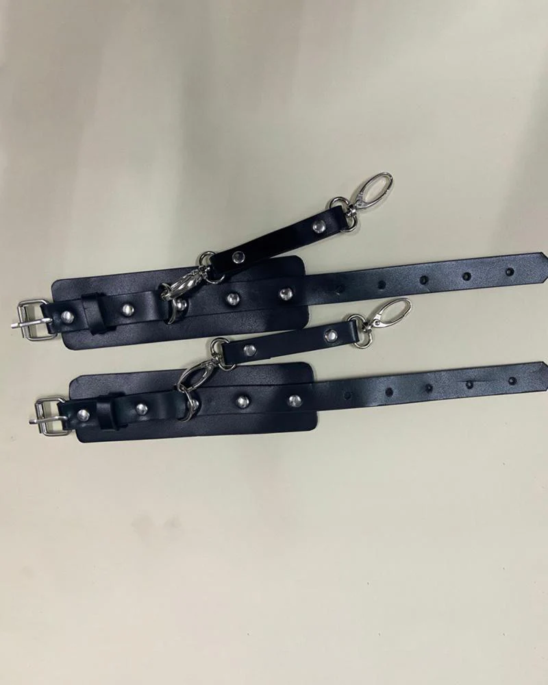 O Ring Decor PU Leather Bowknot Design Buckled Garter Belt