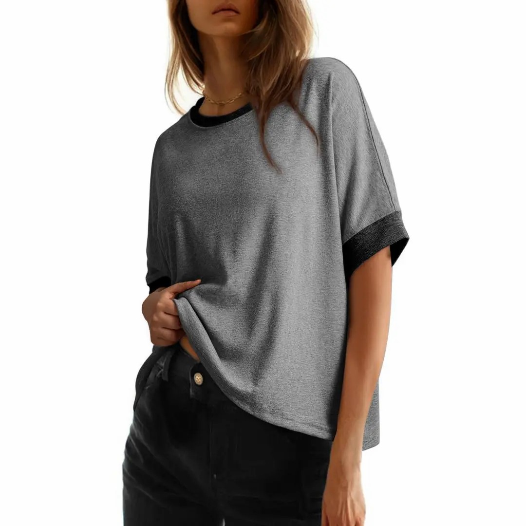 Women's Oversized Basic Tee – Soft Breathable Short Sleeve T-Shirt