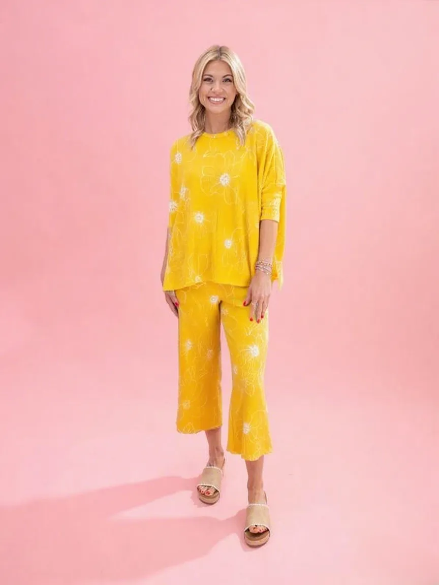 Ruffled floral pattern loose suit