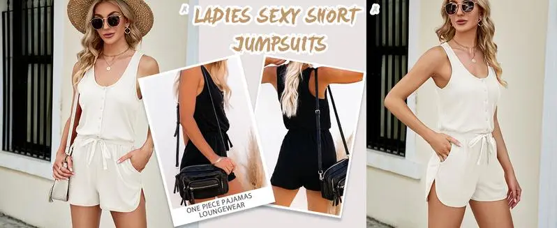 Women's Summer Casual Shorts Jumpsuit With Pockets (Just $3 Each!)