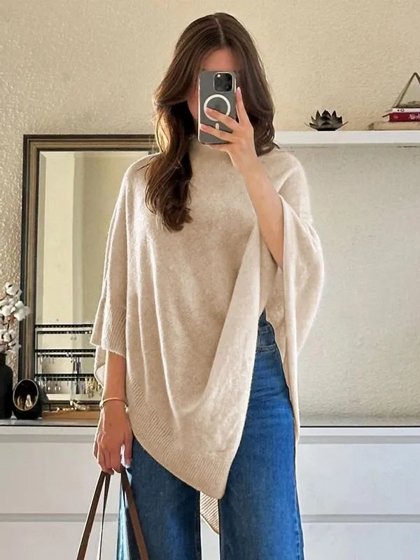 Women's Plain Loose Elegant Fashion Sweater Shawl