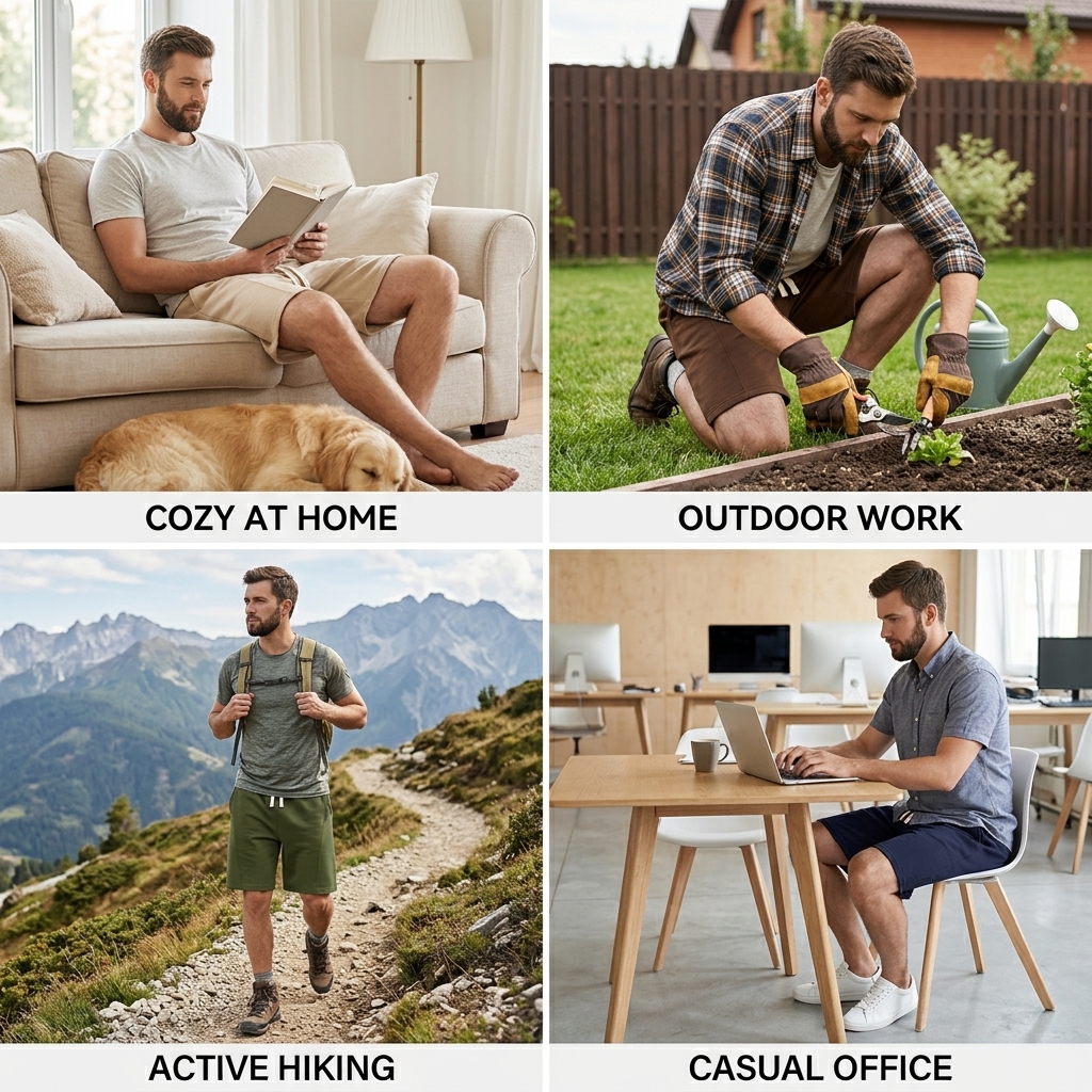 Men's Vintage Washed Casual Shorts – Lightweight Breathable Streetwear Shorts