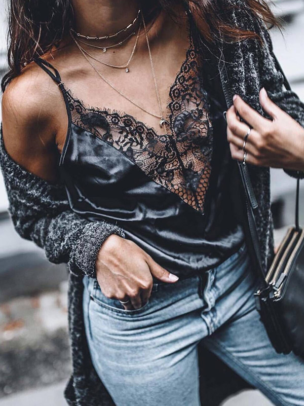 Lace Split-Joint One-Piece Bodysuit