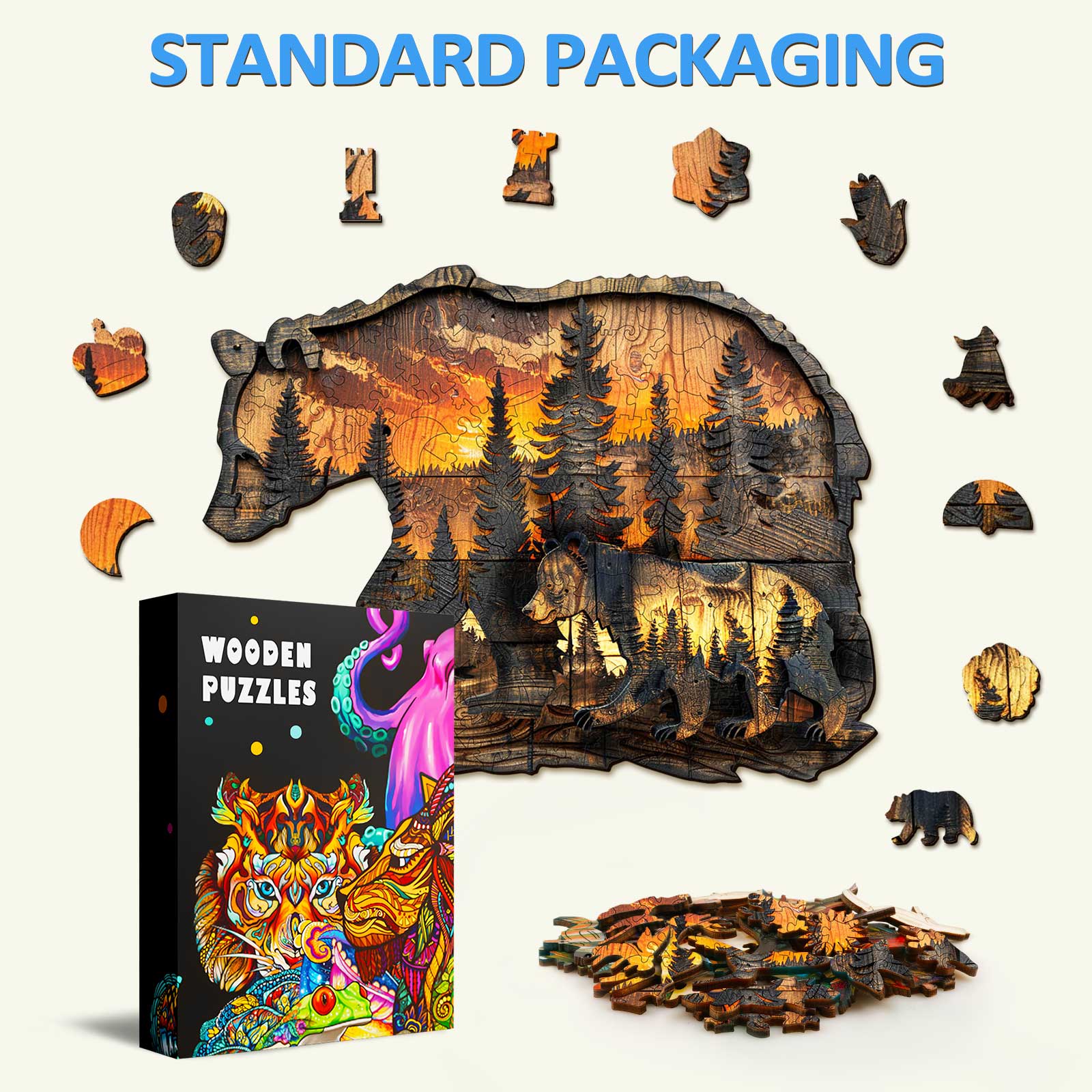 Woodcarving Bear Wooden Jigsaw Puzzle