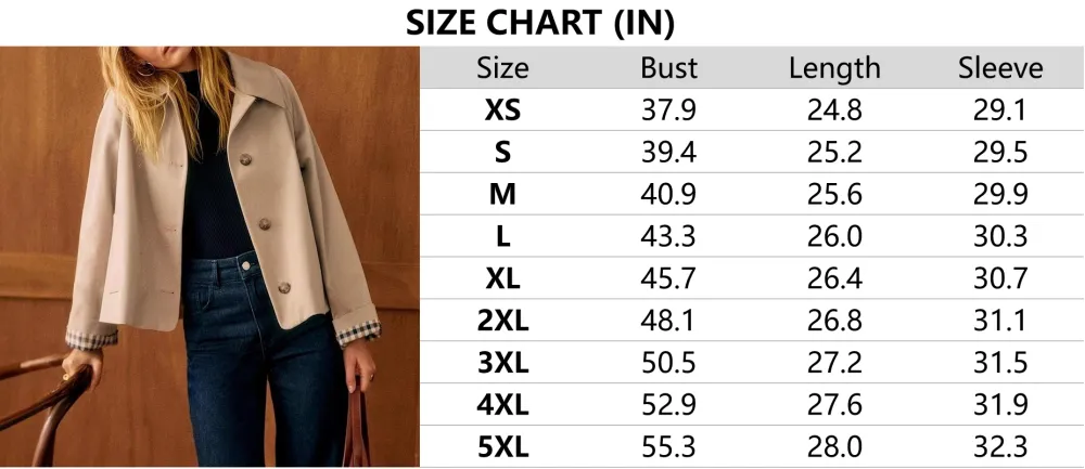 Women Casual Fall Jacket Lapel Neck Button-Down Long Sleeve Coat