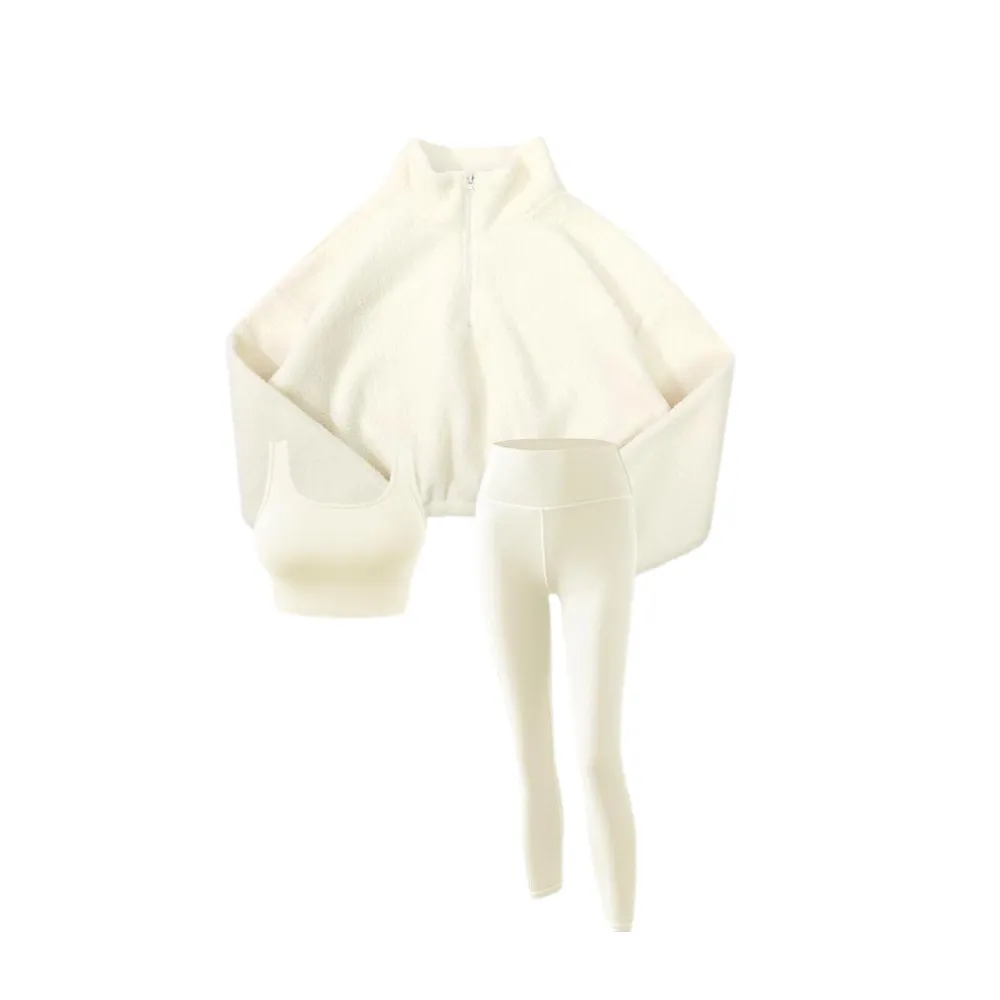 Women's Solid Thermal Lined Tracksuit Set