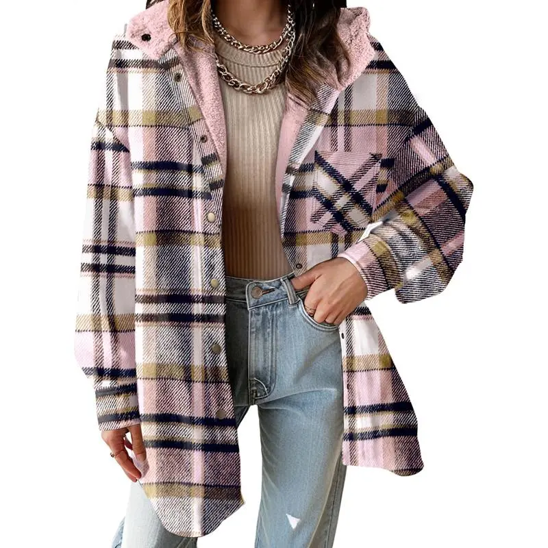 Women's Flannel Hooded Plaid
