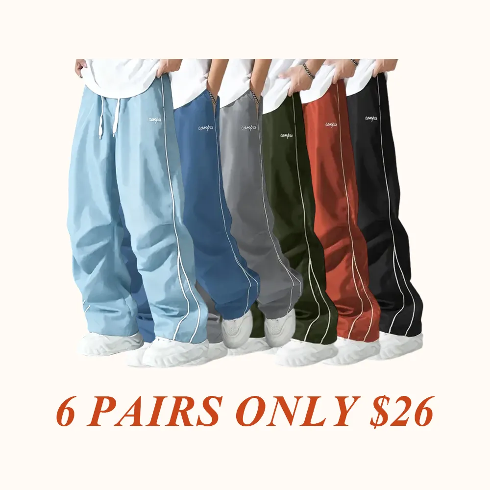 Men's Sports Pants Outdoor Hiking Running Fitness Straight-leg Trousers With Pockets