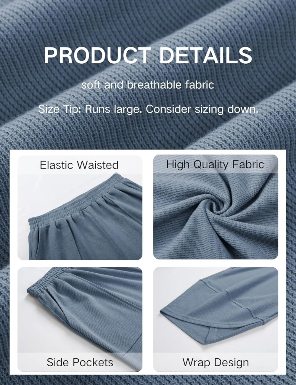 Women's Wide Leg Harem Pants Casual Palazzo Pants with Pockets High Waist Relaxed Fit