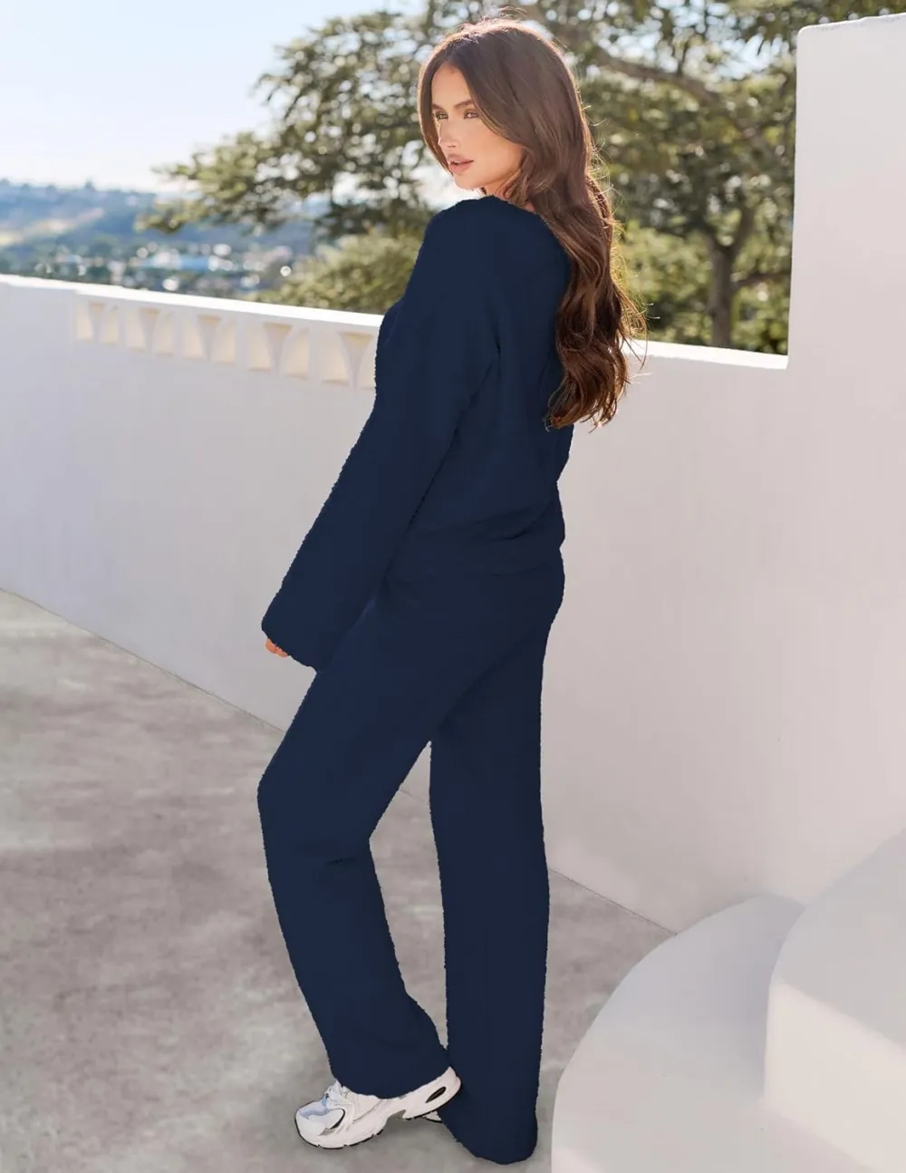 Women's Lounge Sets 2025 Fall Fashion 2 Piece Outfits Sweater Pajama Set